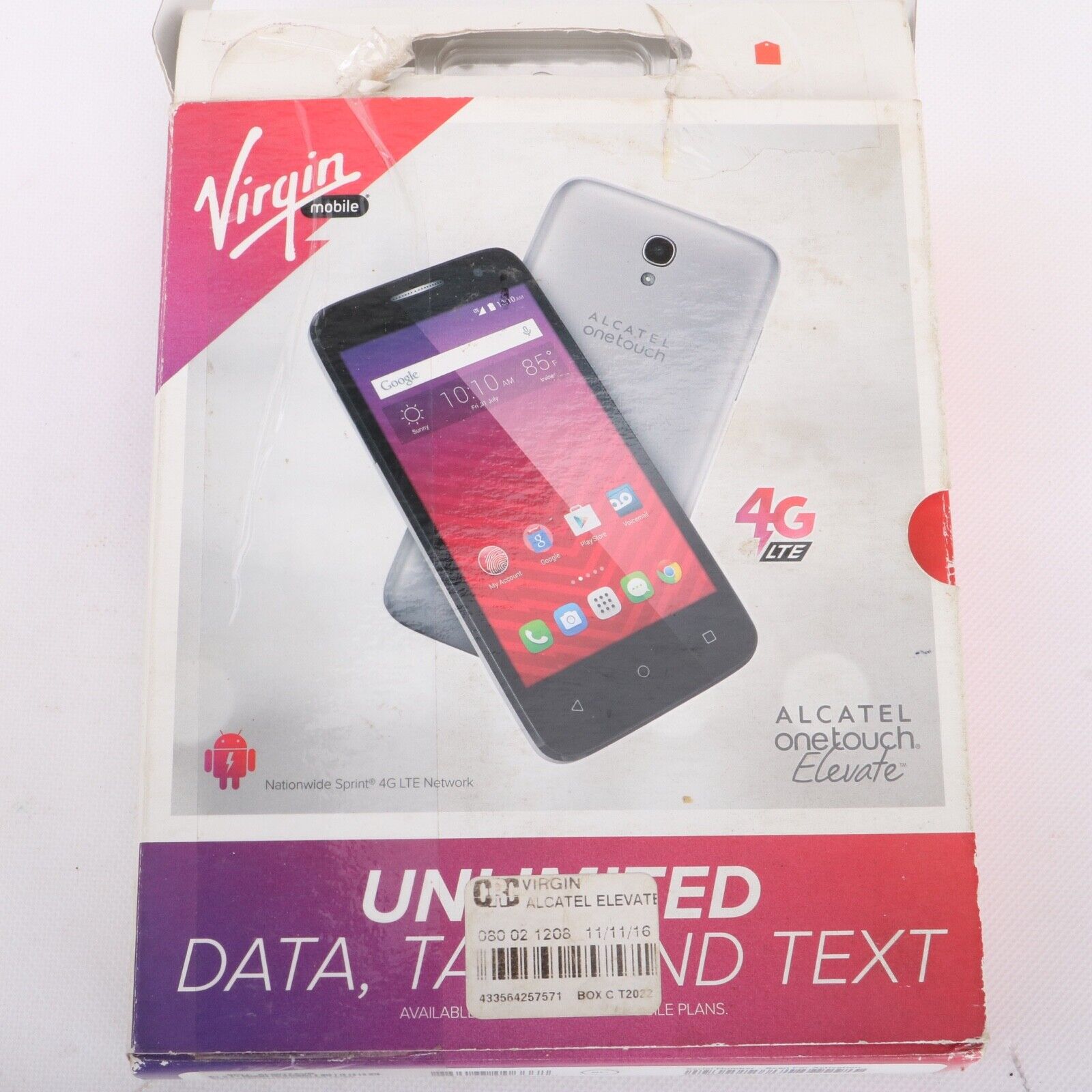 Alcatel OneTouch Elevate Virgin Mobile Smartphone