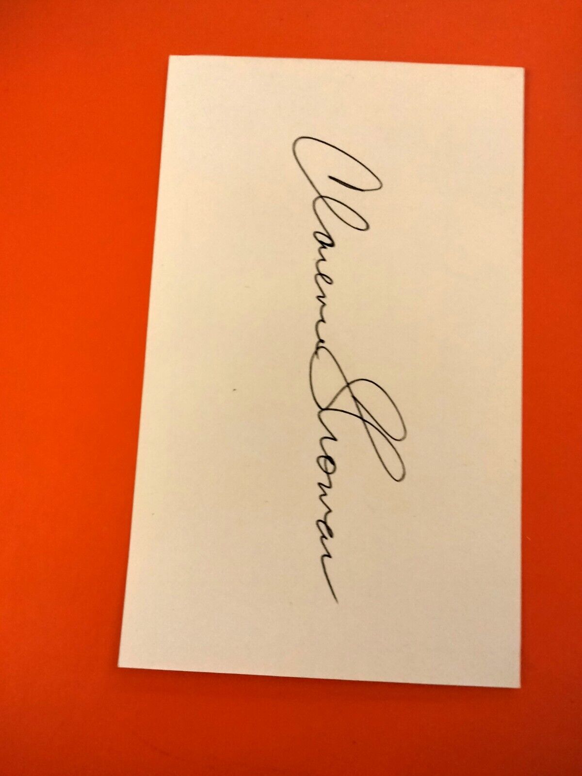Justice Clarence Thomas autographed Index Card USSC