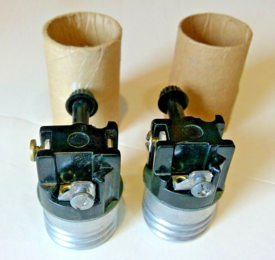 2 Leviton On Off Turn Knob Lamp Socket Interior with Paper liner 