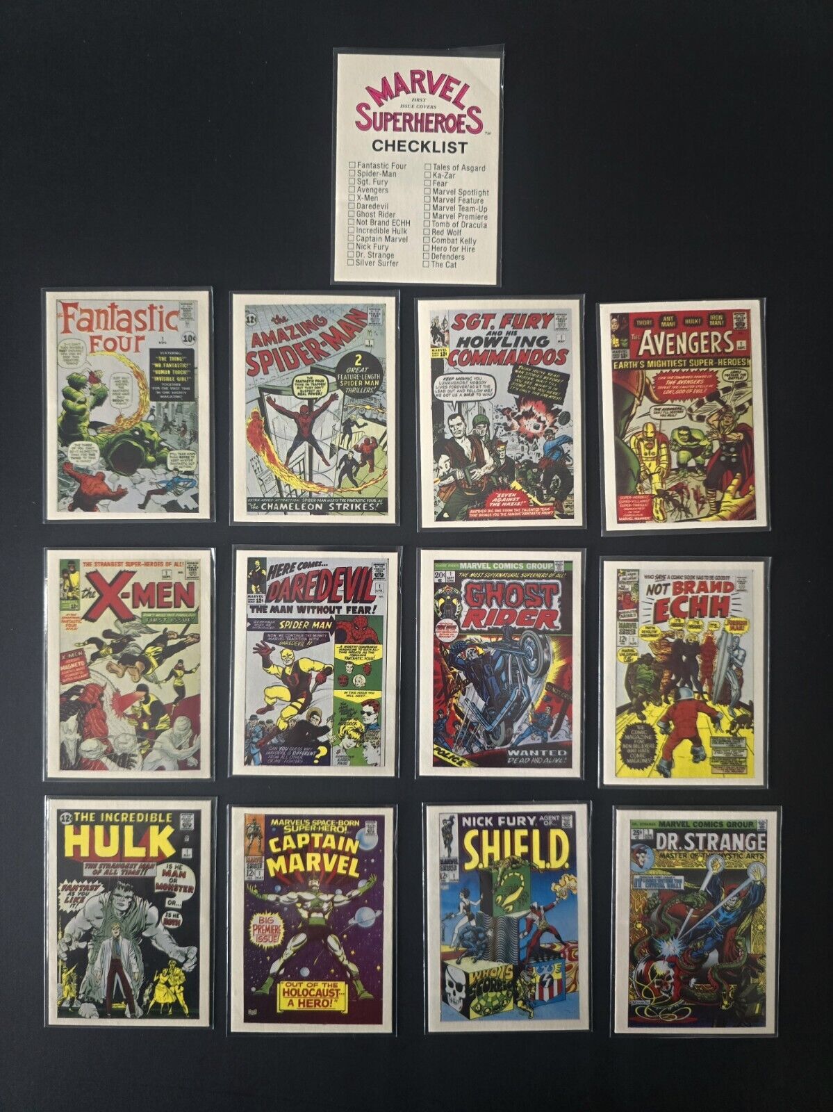 1984 Marvel Superheroes 1st Issue Covers - 41 Card Lot. #1-35/#54-58/Checklist.