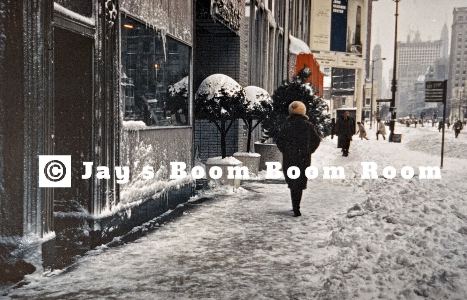 Two Vintage Photos Of Chicago Streets In The Snow In 1967 Kodachrome Print