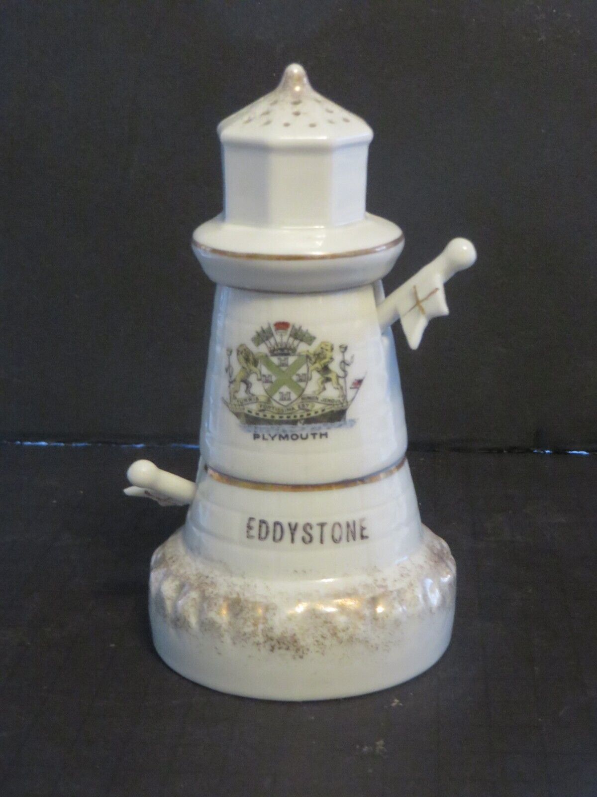 ANTIQUE/VINTAGE CRESTED CHINA, EARLY 20TH CENTURY  LIGHTHOUSE CRUET SET **RARE**