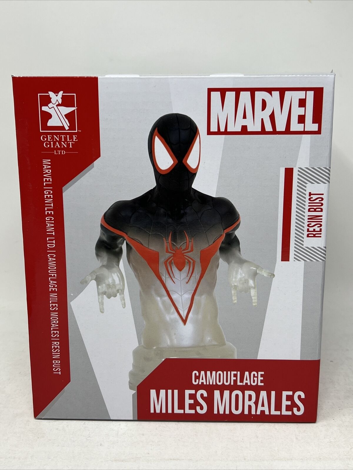 Gentle Giant Camouflage Miles Morales Resin Bust Spiderman 750 PC Count SDCC