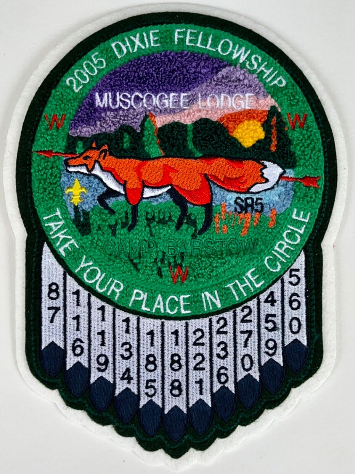 OA 2005 DIXIE FELLOWSHIP CHENILLE PATCH,MUSCOGEE LODGE 221 HOST, SECTION SR5,NEW