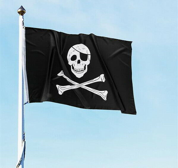 PIRATE FLAG 3 X 5 FEET SKULL AND CROSSBONES CROSS SWORDS JOLLY ROGER FAST SHIP