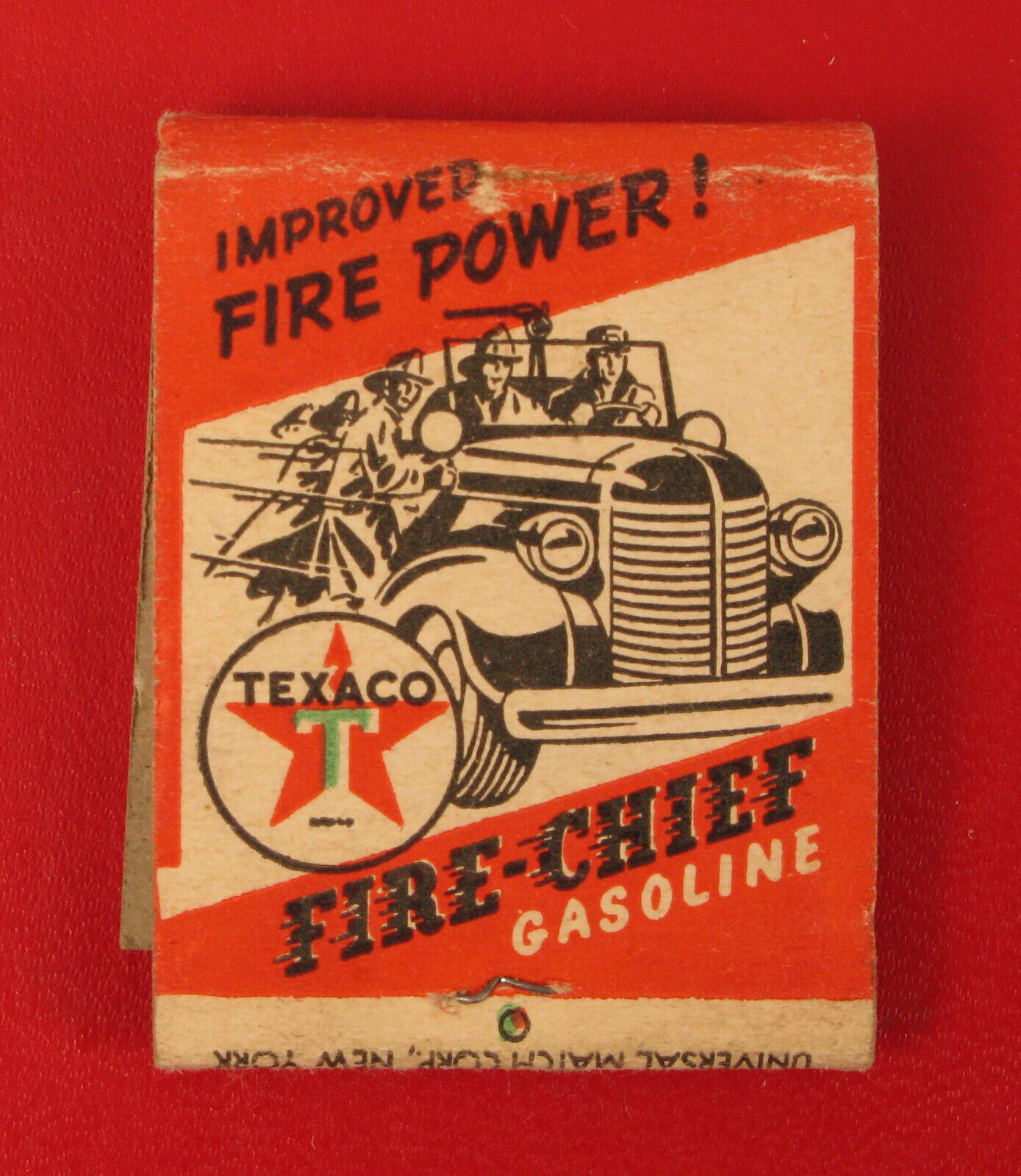 VINTAGE TEXACO FIRE CHIEF GASOLINE AUTOMOBILE MCGAUGHEY'S RI MATCHBOOK MATCHES 