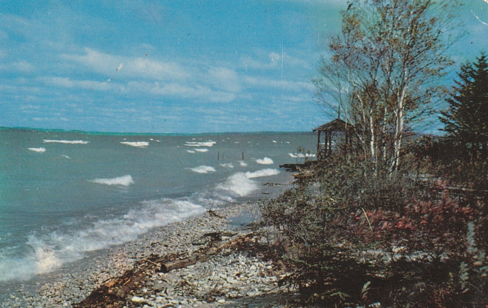 Vintage Postcard Michigan Shoreline After the Storm Photograph Unposted