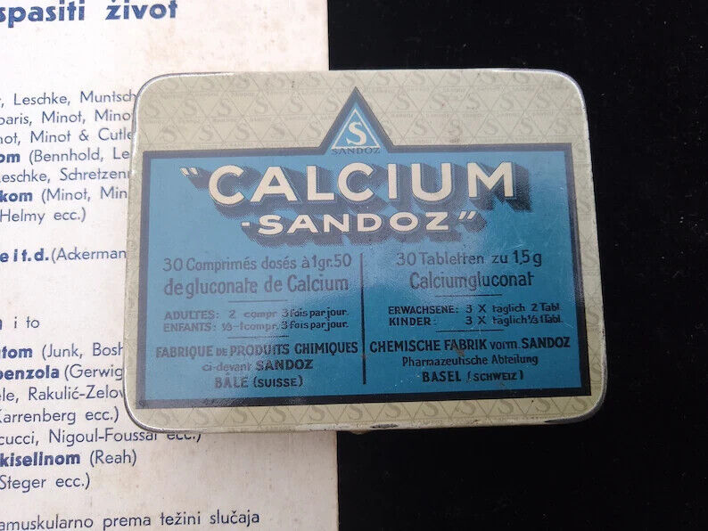 SANDOZ Pharmacy Add Pharmaceuticals Vintage 1970 LSD Albert Hofmann SANDOZ Box