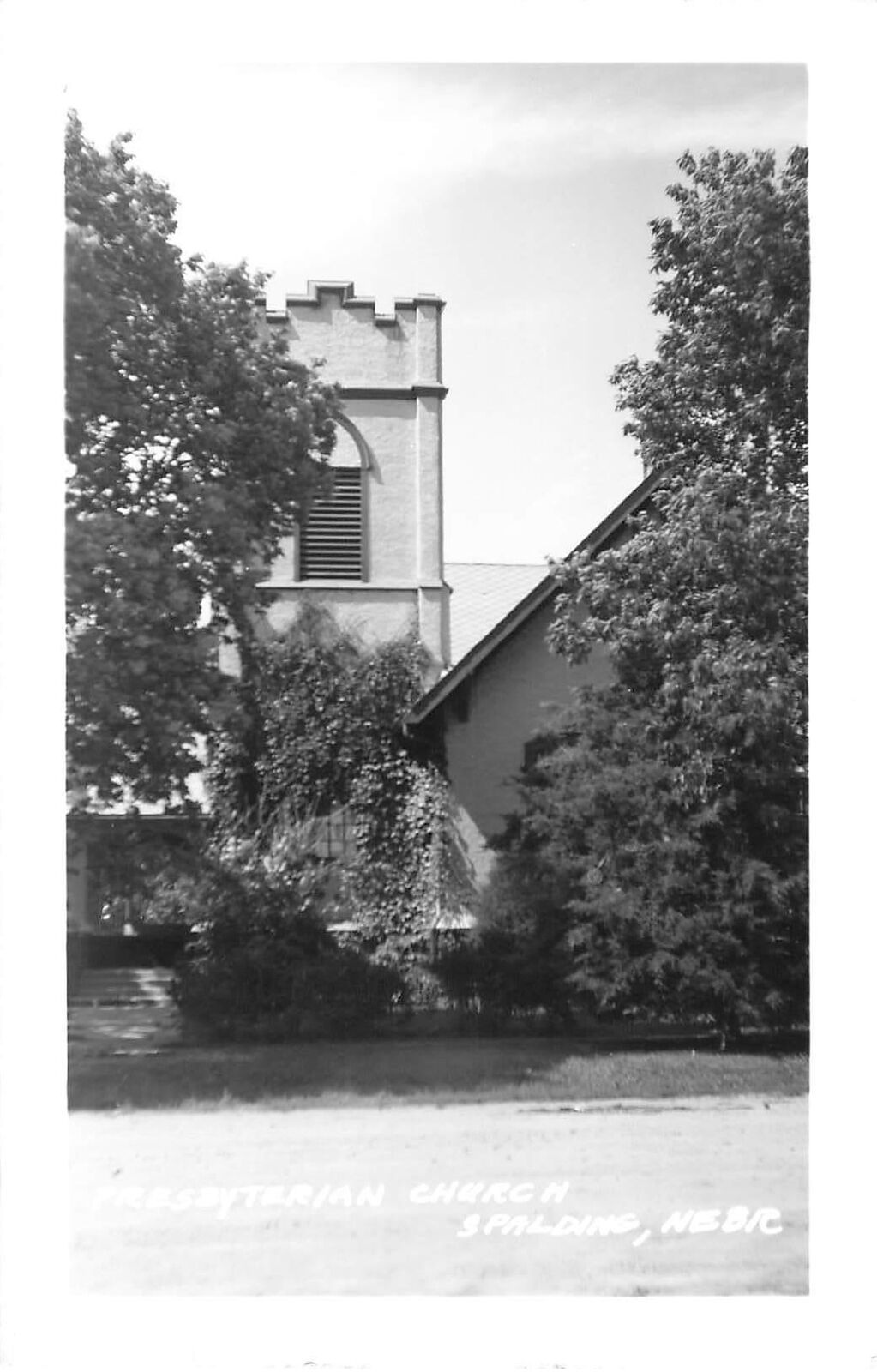 RPPC Exterior View Presbyterian Church, Spalding, Nebraska Real Photo Postcard