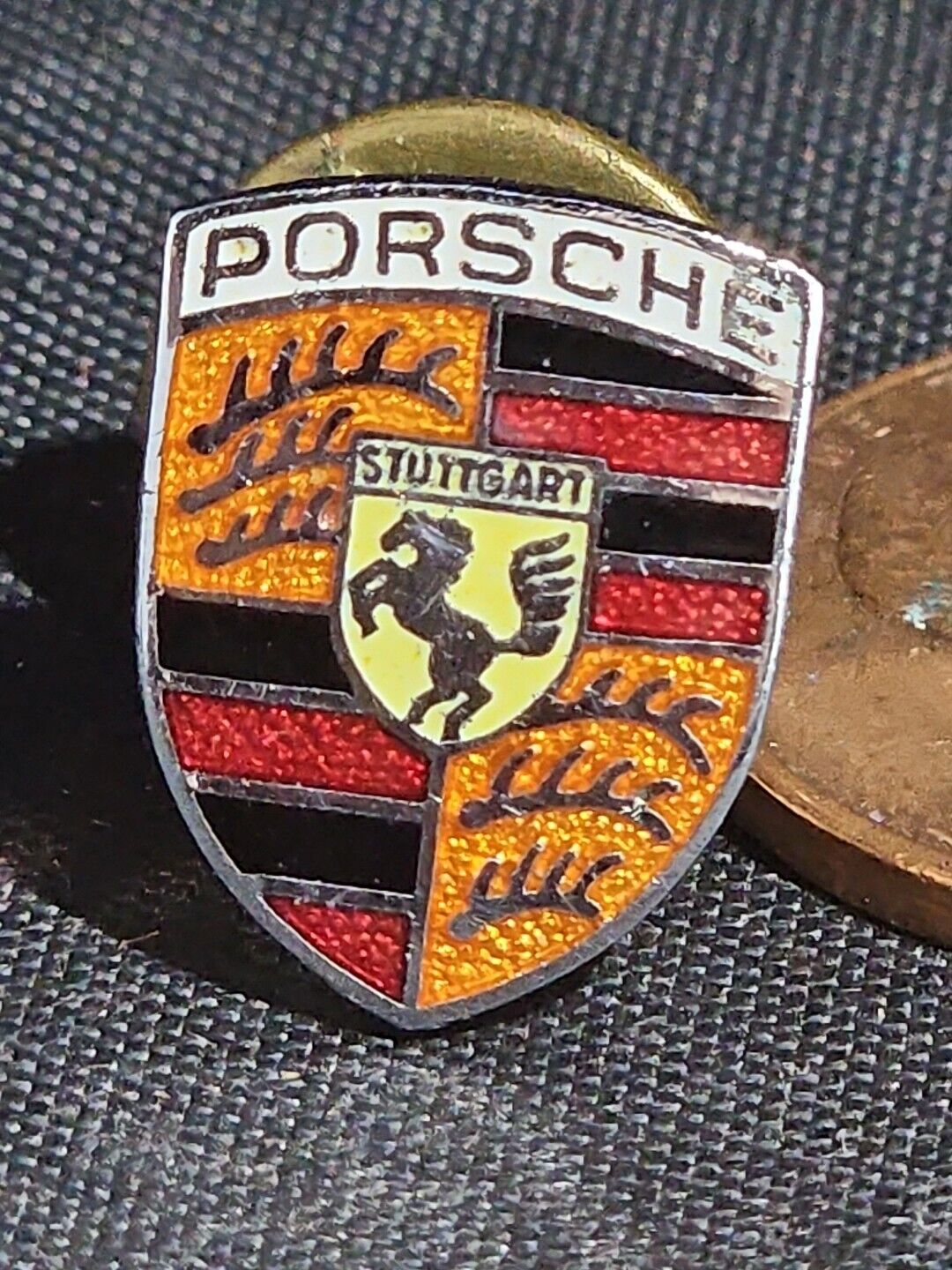 Vintage Porsche hat pin lapel pin tie tac enamel badge - Collectible