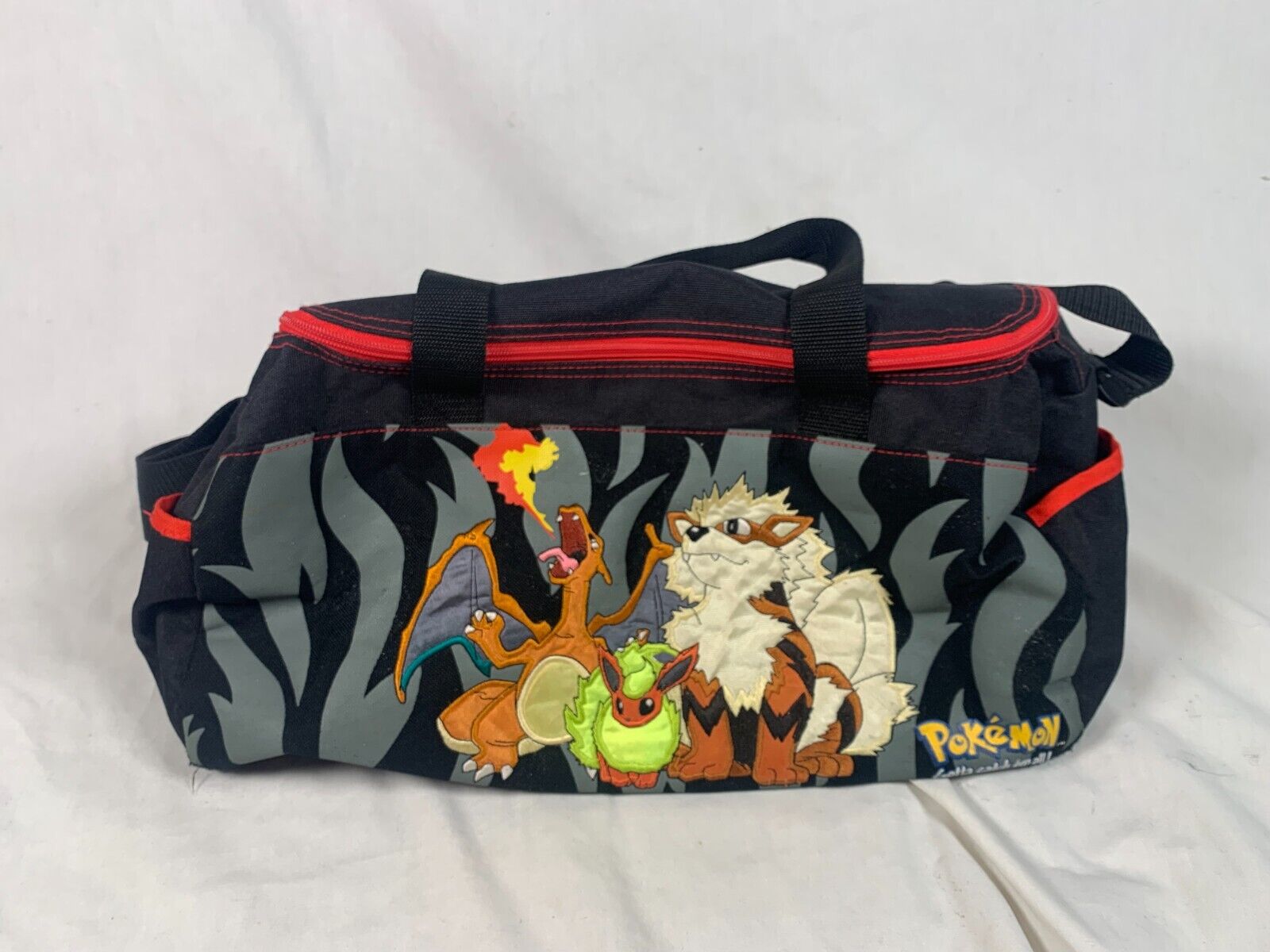 Pokémon Duffle Bag Gym Bag Charizard Flareon Arcanine Vintage 2000 Nintendo