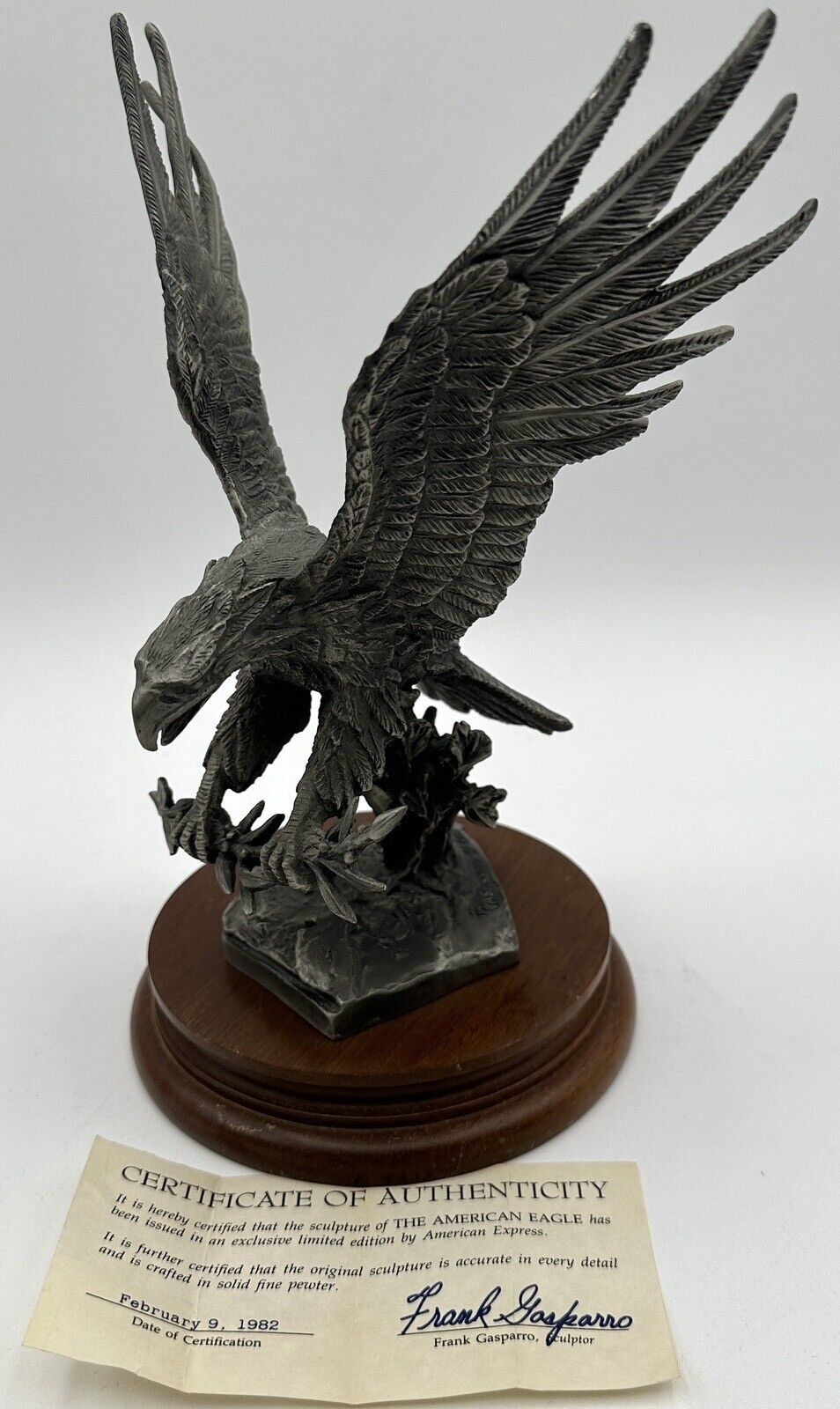 American Eagle Sculpture Frank Gasparro 1982 Limited Edition Chilmark Pewter