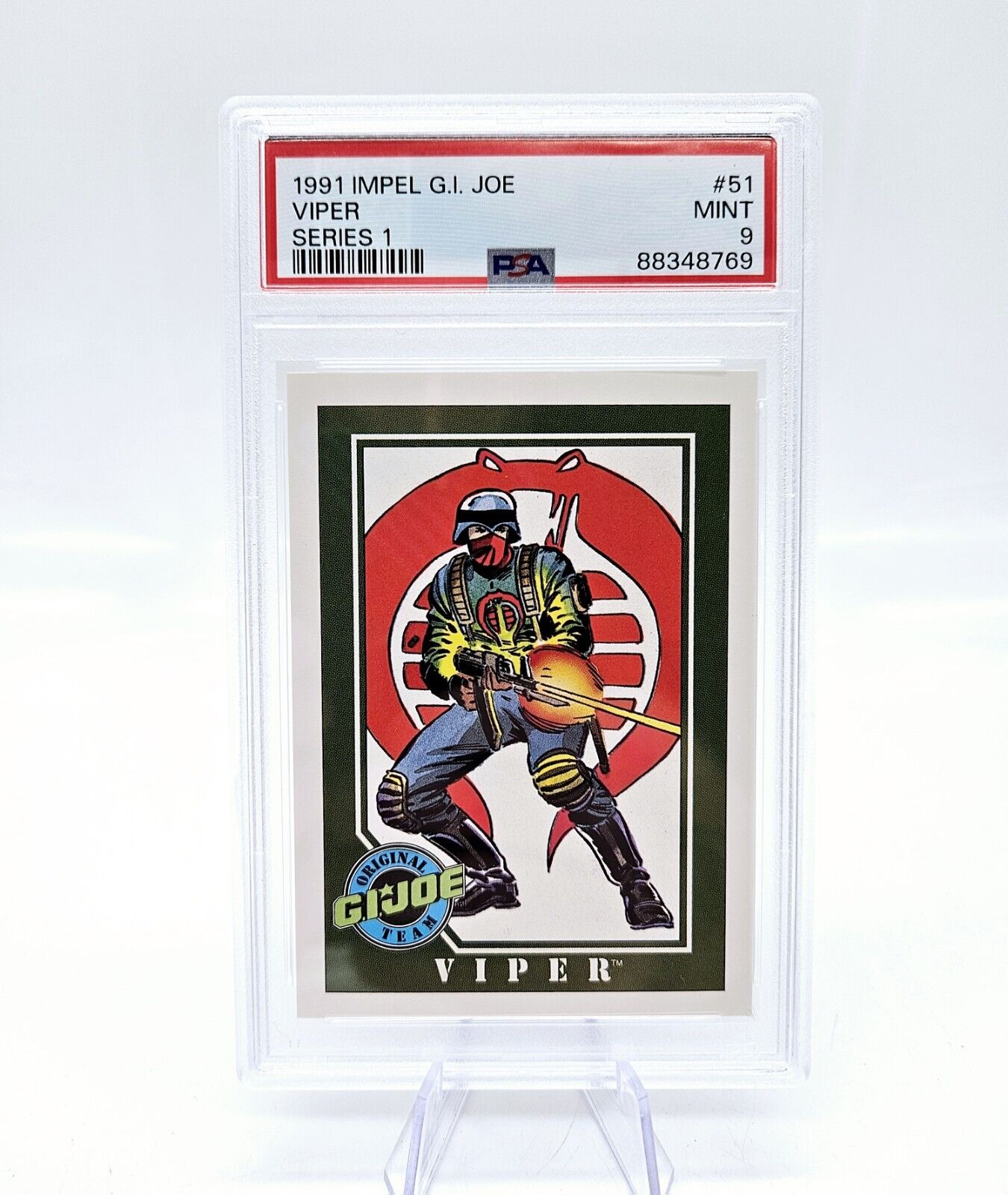 1991 Impel GI Joe Cobra Viper #51 Series 1 Card Graded PSA 9