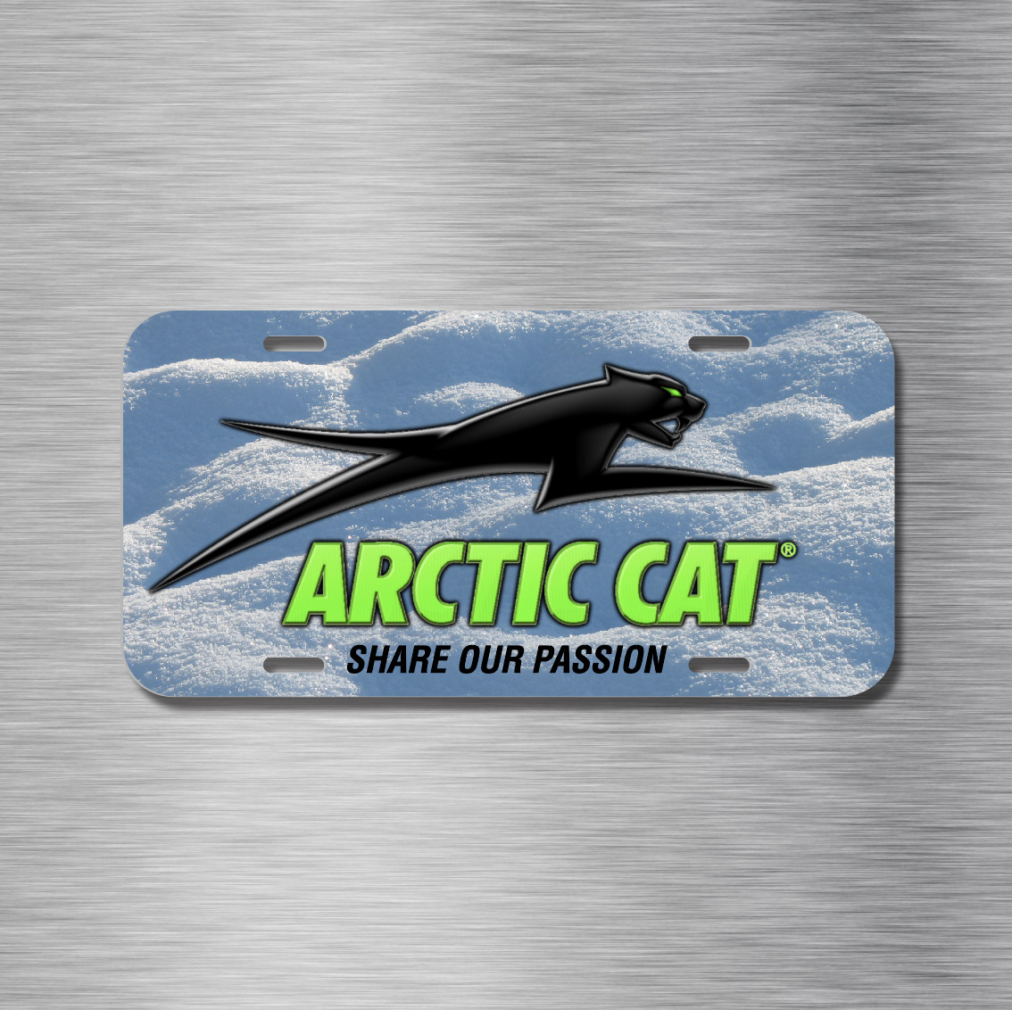 Arctic Cat Vehicle License Plate, Front Auto Tag Snowmobile NEW Snow Sled Plate