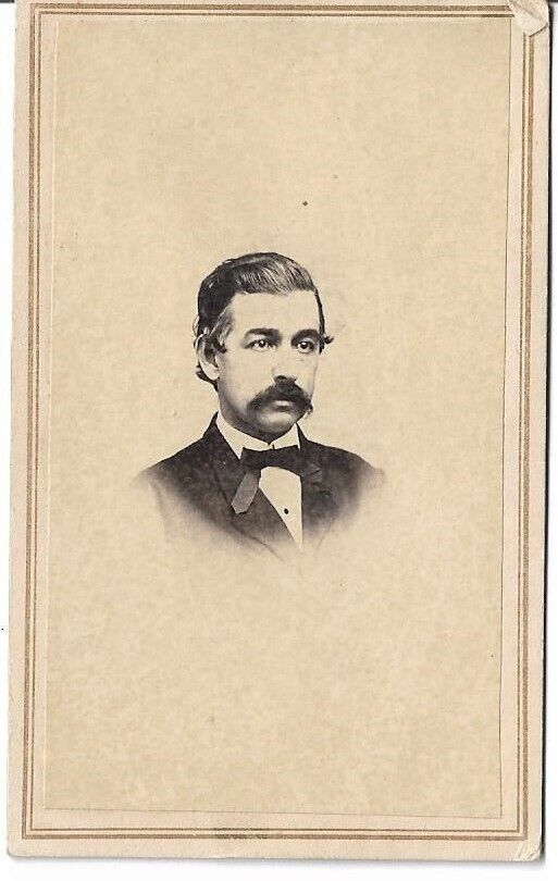 CDV Photo Man Bust View -Tax Stamp w/ initial Dated September 1865 US INt Rev