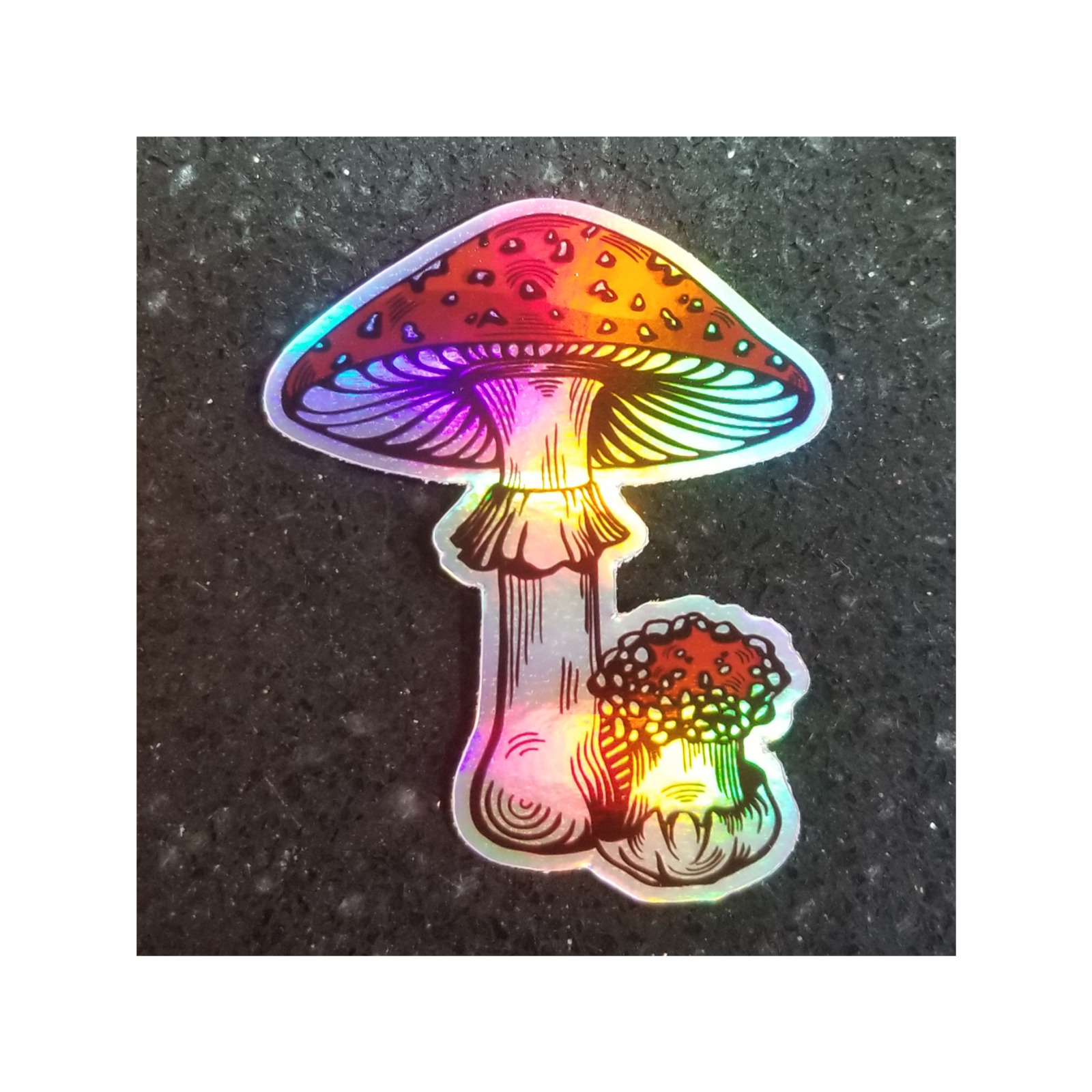 Mushroom Sticker Holographic Hologram Magic Hippie Psychedelic Hippy Stickers 3