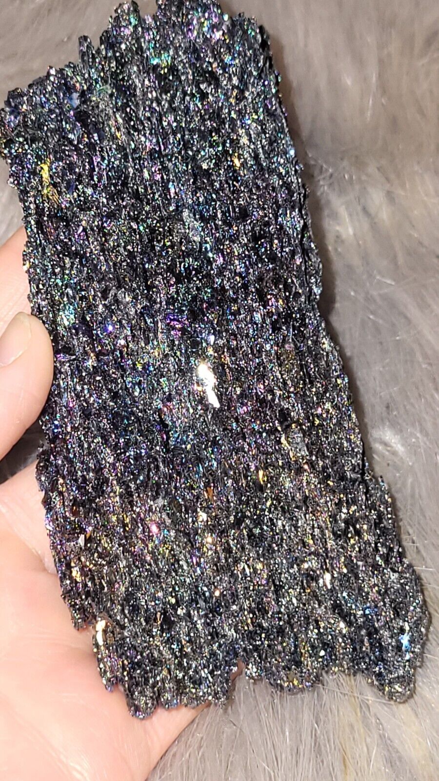 Carborundum silicon carbide rainbow mineral crystal healing gemstone