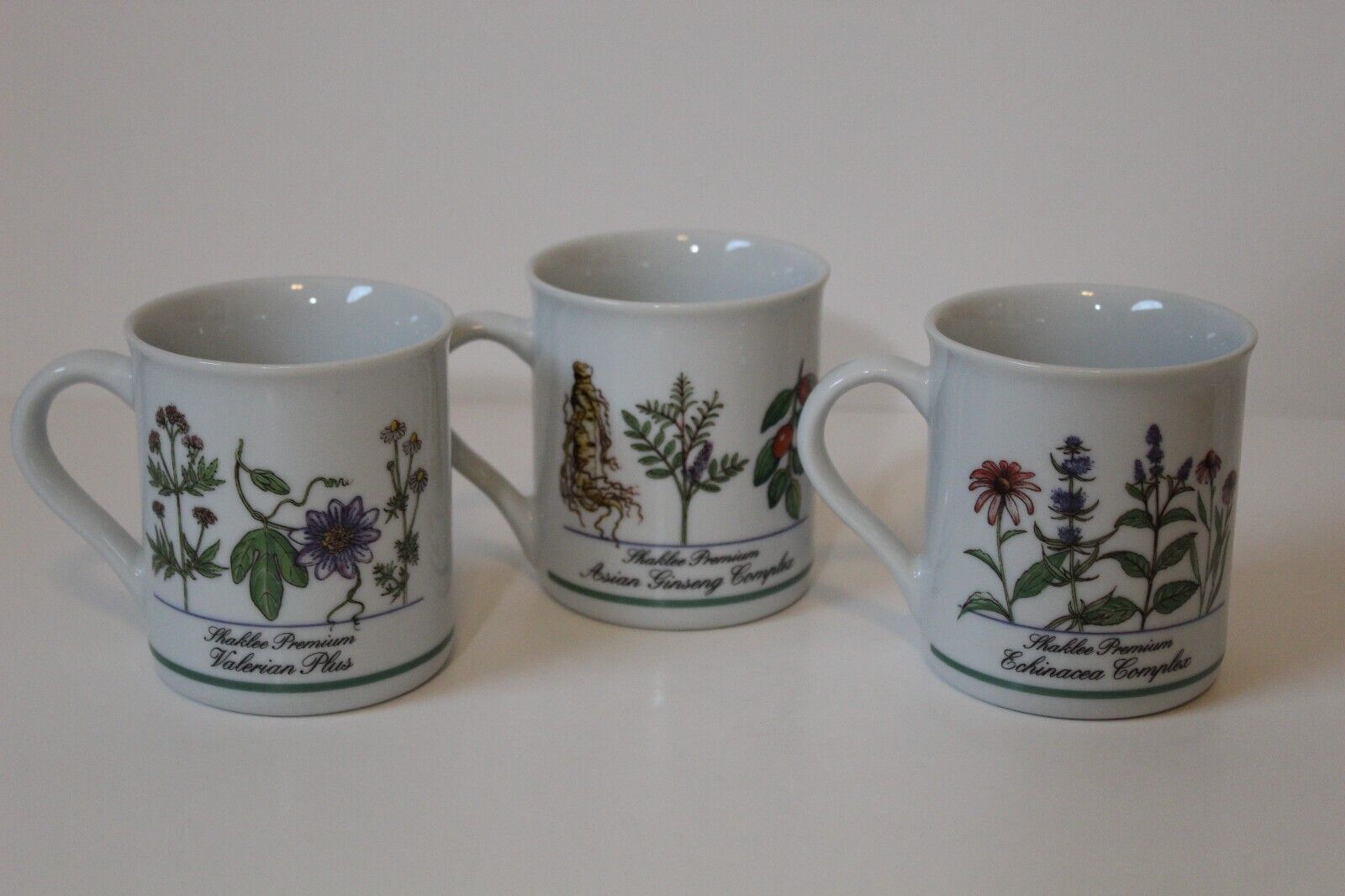 Set of 3 Vintage 1994 Shaklee Premium Herbal Formulas 10 oz Ceramic Coffee Mugs