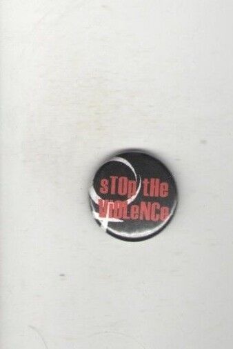 Vintage FEMINISM pin STOP the ( DOMESTIC ) VIOLENCE pinback FEMINIST Theme