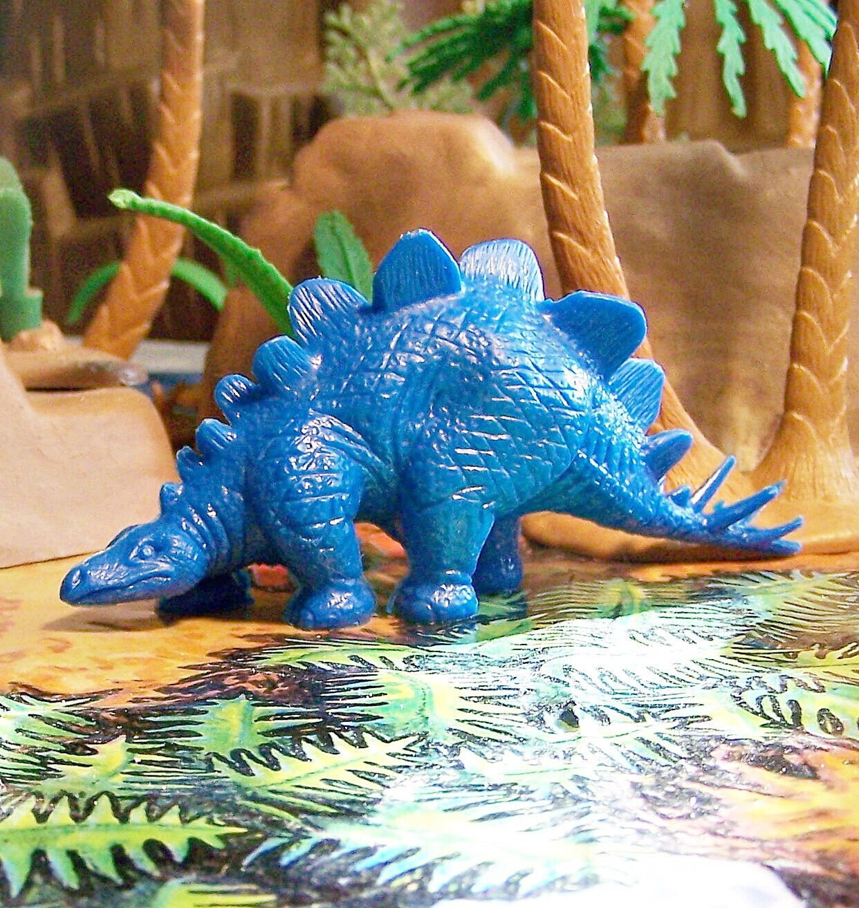 Marx Post-1970s Type I Stegosaurus Dinosaur, Waxy Blue