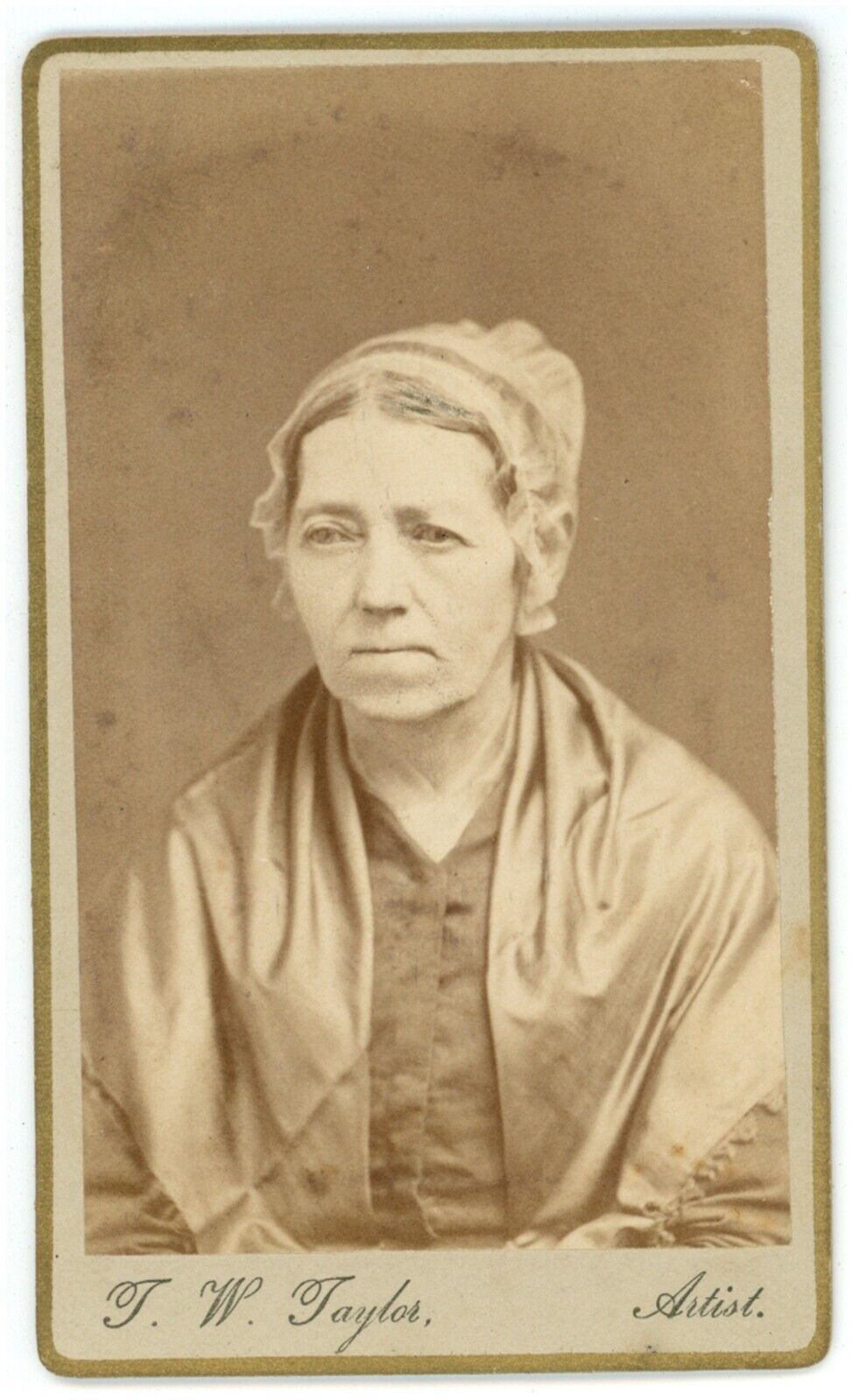 CIRCA 1880'S Named CDV Stunning Image Elderly Woman T.W. Taylor Philadelphia PA