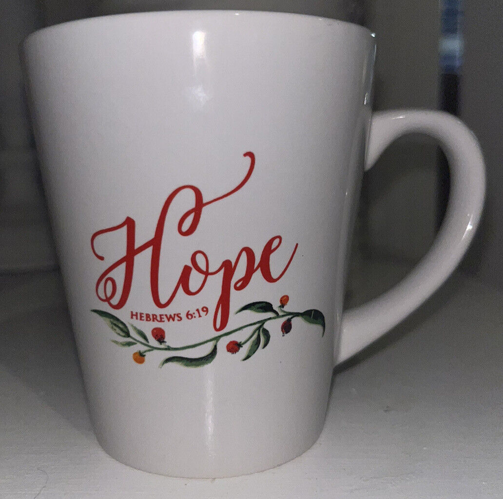 HOPE Mary Square Coffee Cup Mug Christmas Hebrews 6:19 New