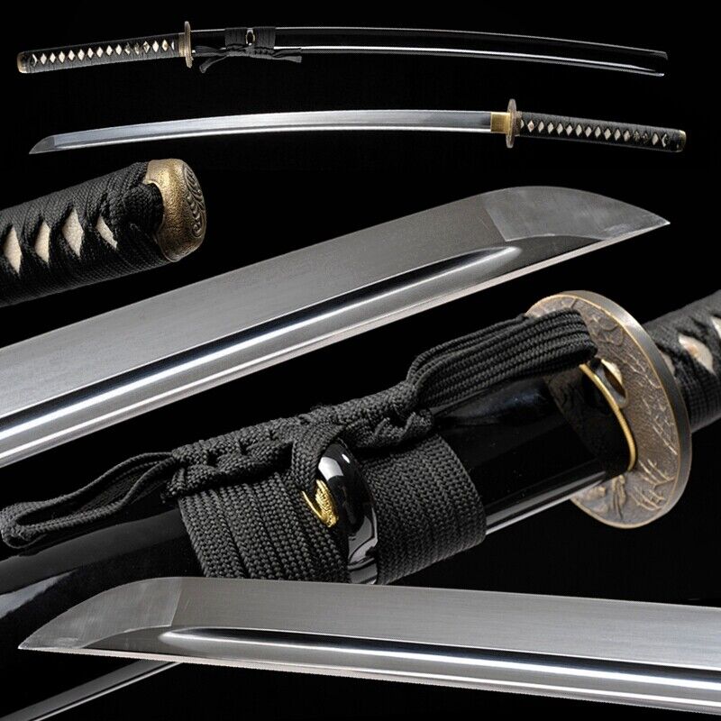 High Manganese Steel Full Tang Blade Sharp Japanese Samurai Sword Katana #1419