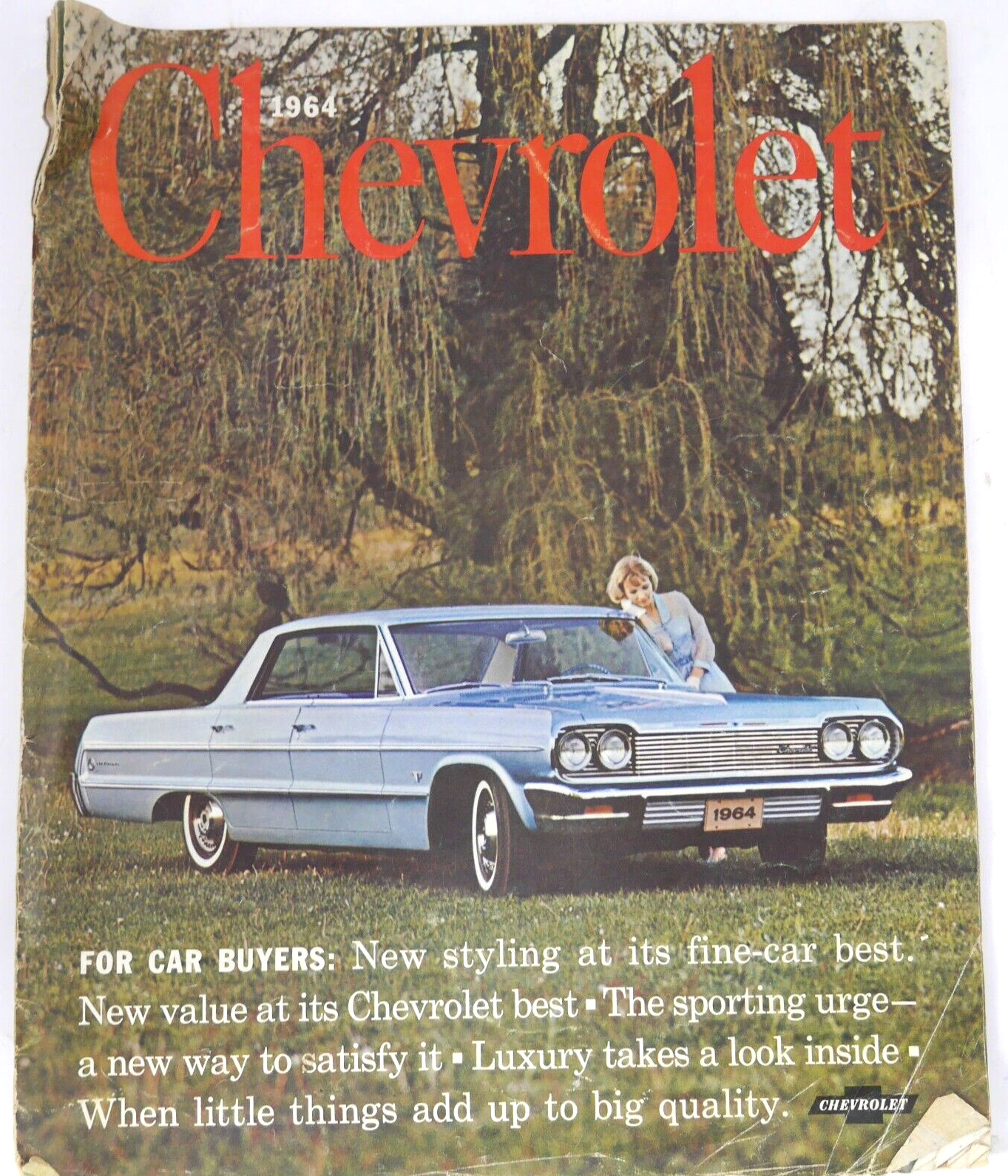 1964 Chevrolet Line Up Catalog / Impala Bel Air Biscayne Wagons Print Ad Info