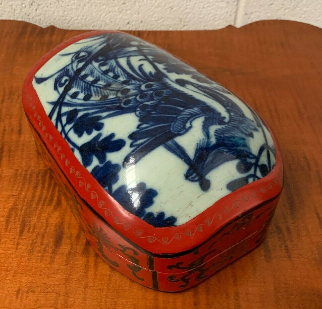Chinese Red Lacquer Decorated Phoenix Box