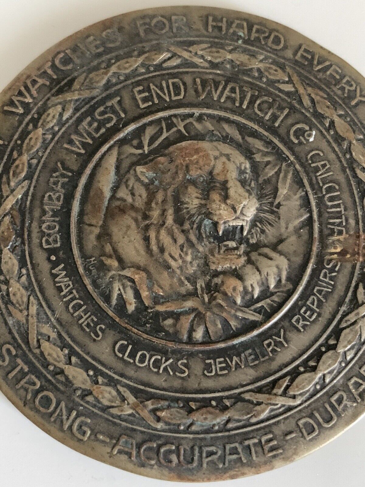 Rare West End Watch Company Calcutta Bombay Mirror