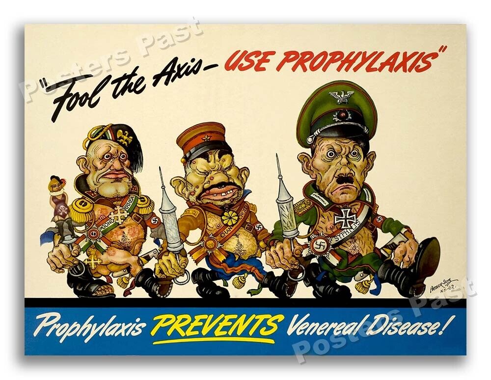 1940s Prophylaxis Prevents Venereal Disease WWII Historic War Poster - 24x32