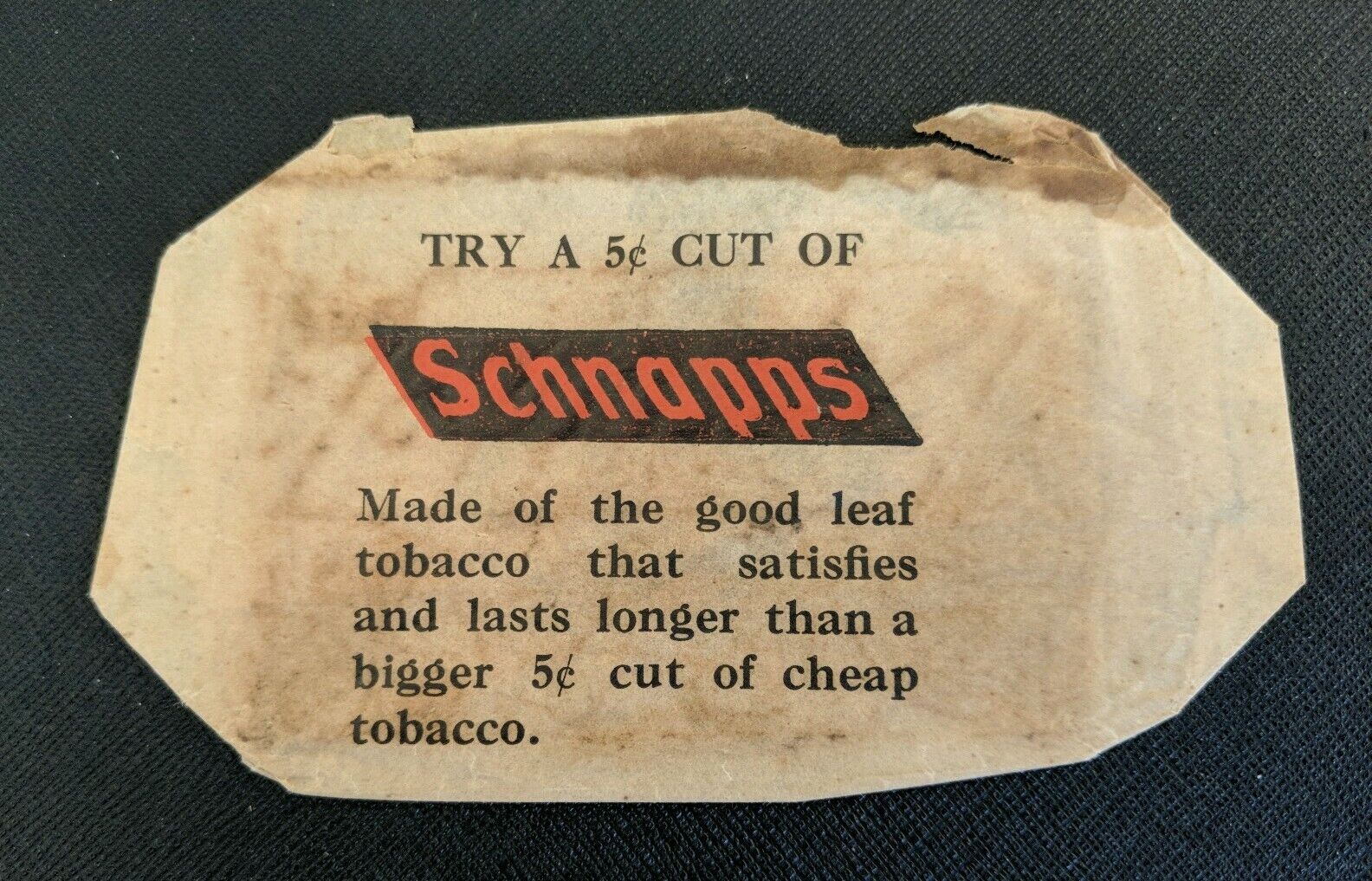 Antique Schnapps Tobacco Packaging Paper