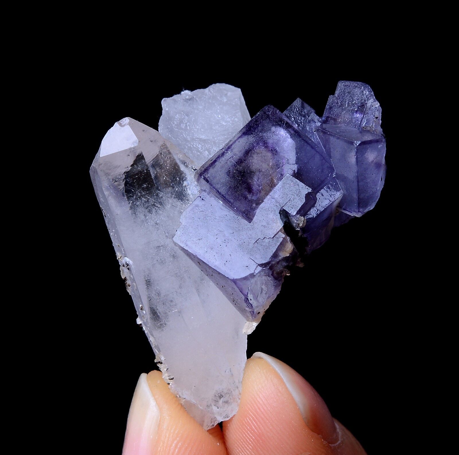 NEWLY DISCOVERED RARE FLUORITE & CRYSTAL SYMBIOTIC MINERAL SAMPLES 11.86g