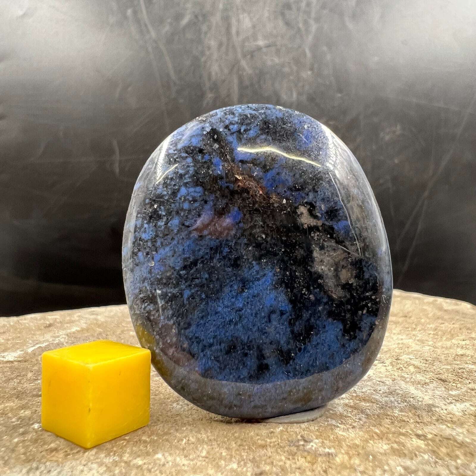 Dumortierite Palm Worry Stone - Genuine Spiritual Healing Crystal Mineral Stone