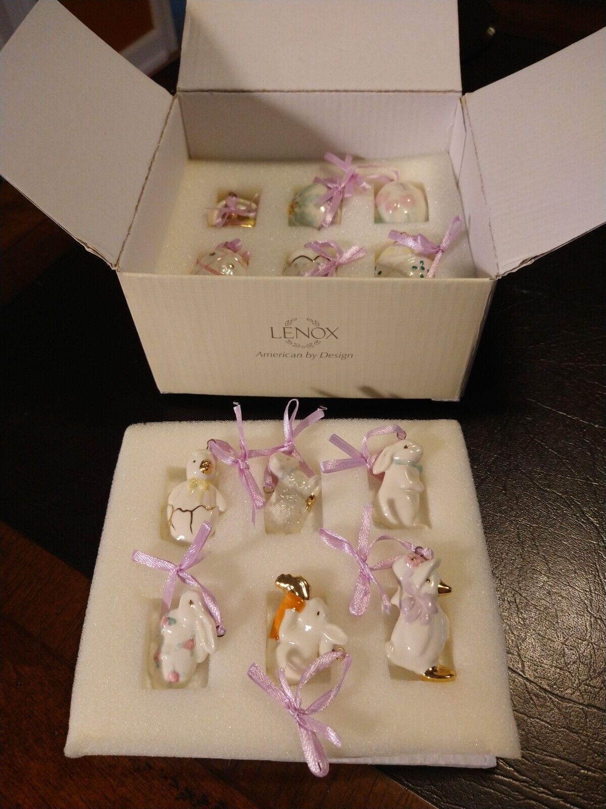 LENOX ~ Miniature Original EASTER 12 Piece Ornament Set In Box Preowned EX Cond.