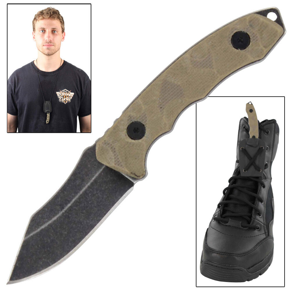 Tactical Fixed Blade Glacier Park Boot Knife - Self-Defense & Survival Gear
