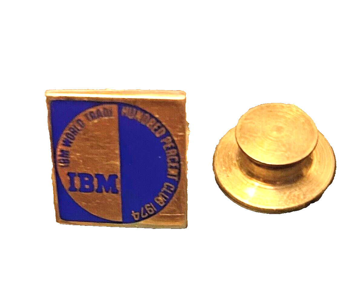 VINTAGE 1974 IBM HUNDRED PERCENT CLUB 10k GOLD 0.067 ozt COLLECTIBLE LAPEL PIN