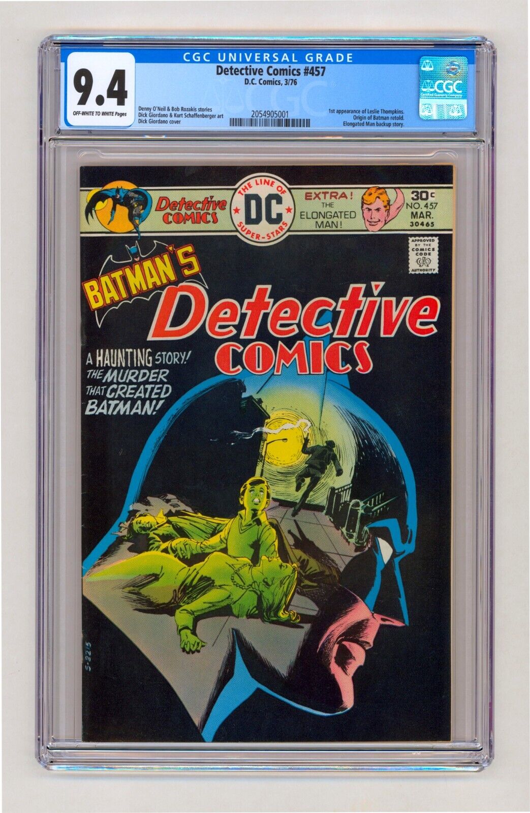 1974 Detective Comics #457 CGC 9.4 Batman origin retold