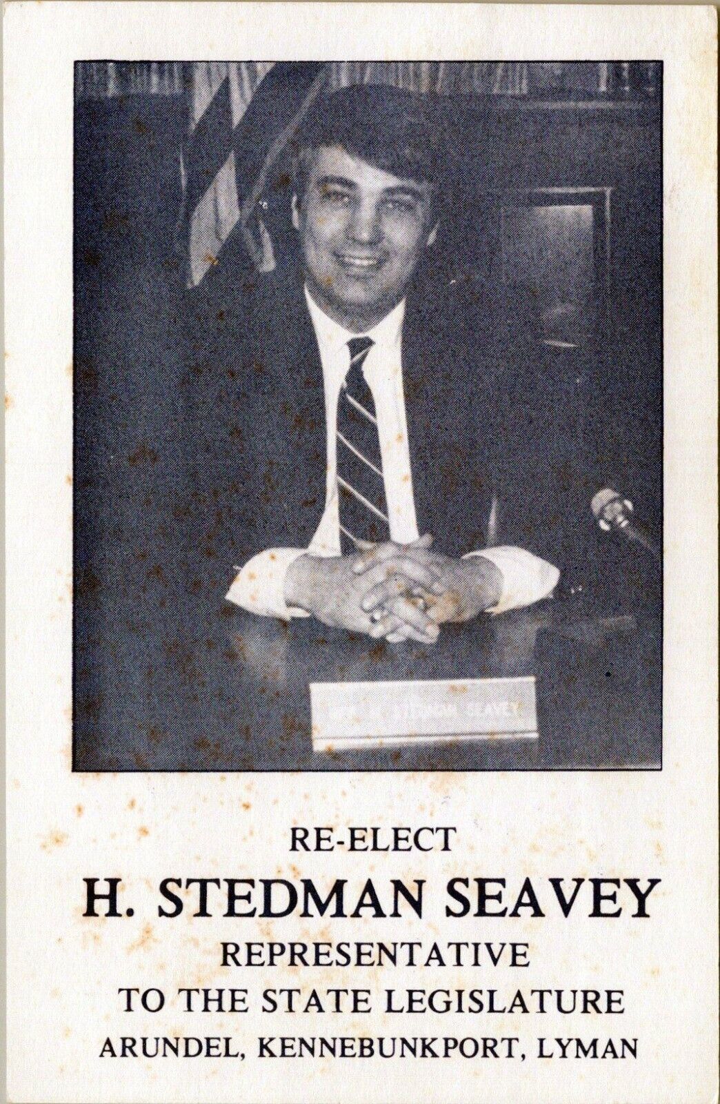 Re Elect H. Stedman Seavey Postcard Unposted