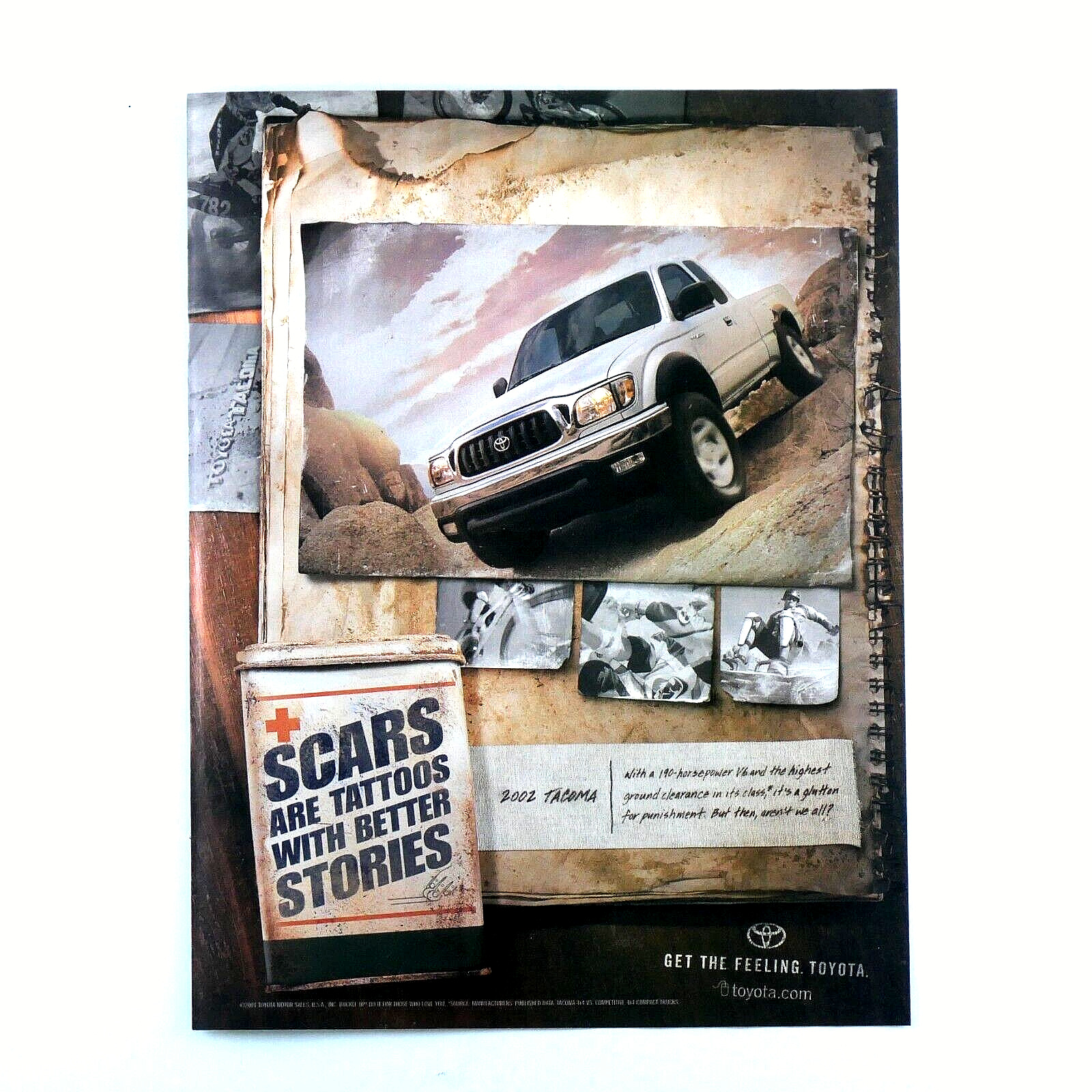 2002 Toyota Tacoma Vintage Scars Are Tattoos Better Stories Original Print Ad