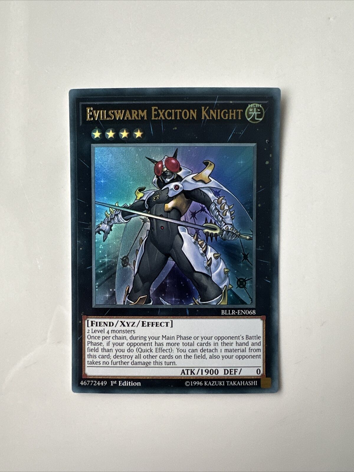 Evilswarm Exciton Knight BLLR-EN068 YuGiOh Ultra Rare in Sleeve W/ Toploader