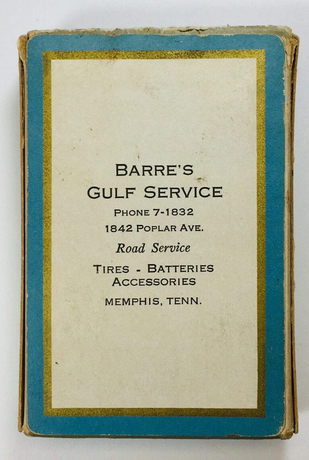 Barre\'s Gulf Service Memphis, TN Playing Cards Vintage