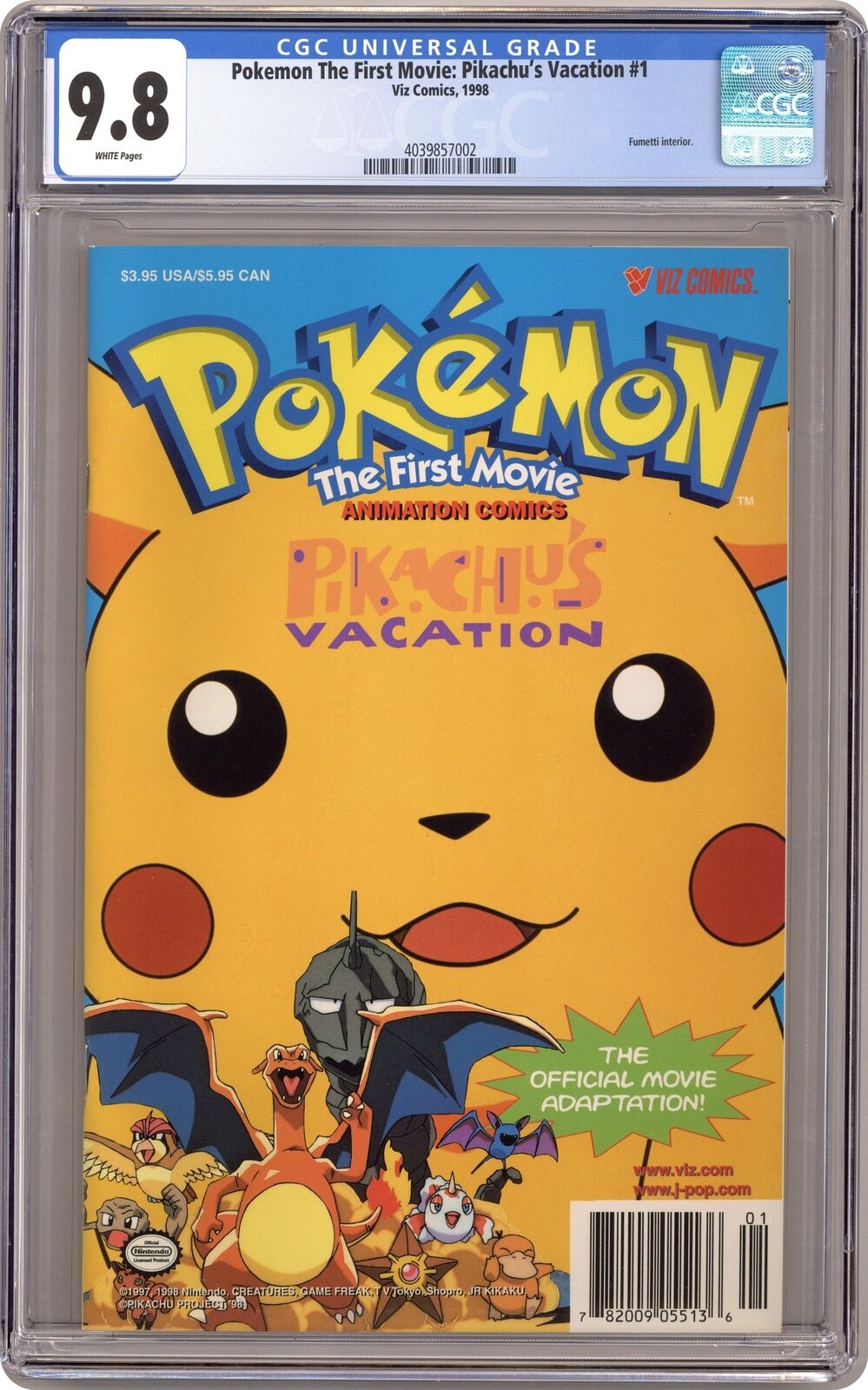 Pokemon The First Movie Pikachu's Vacation #1 1st Printing CGC 9.8 1998