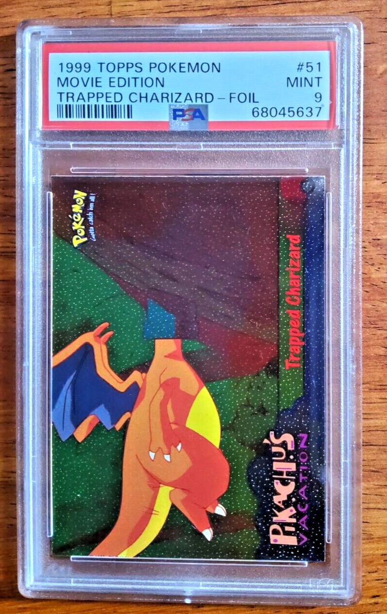 1999 Topps Pokemon Movie Edition TRAPPED CHARIZARD #51 Holo Foil - PSA 9 Mint