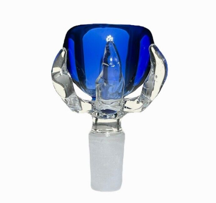 18mm Male Blue DRAGON CLAW GLASS Slide Bowl Water Pipe Hookah w/ 