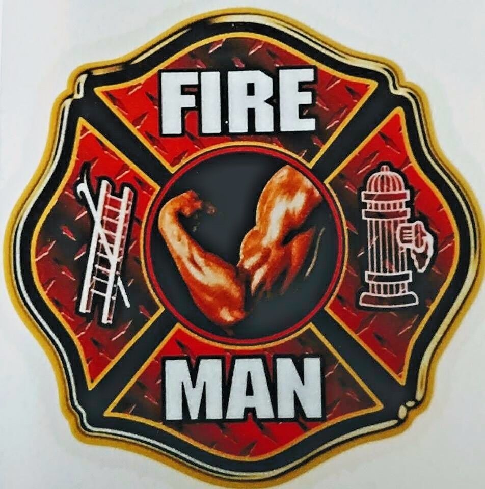 FIRE MAN  Full Color REFLECTIVE FIREFIGHTER DECAL - 4\
