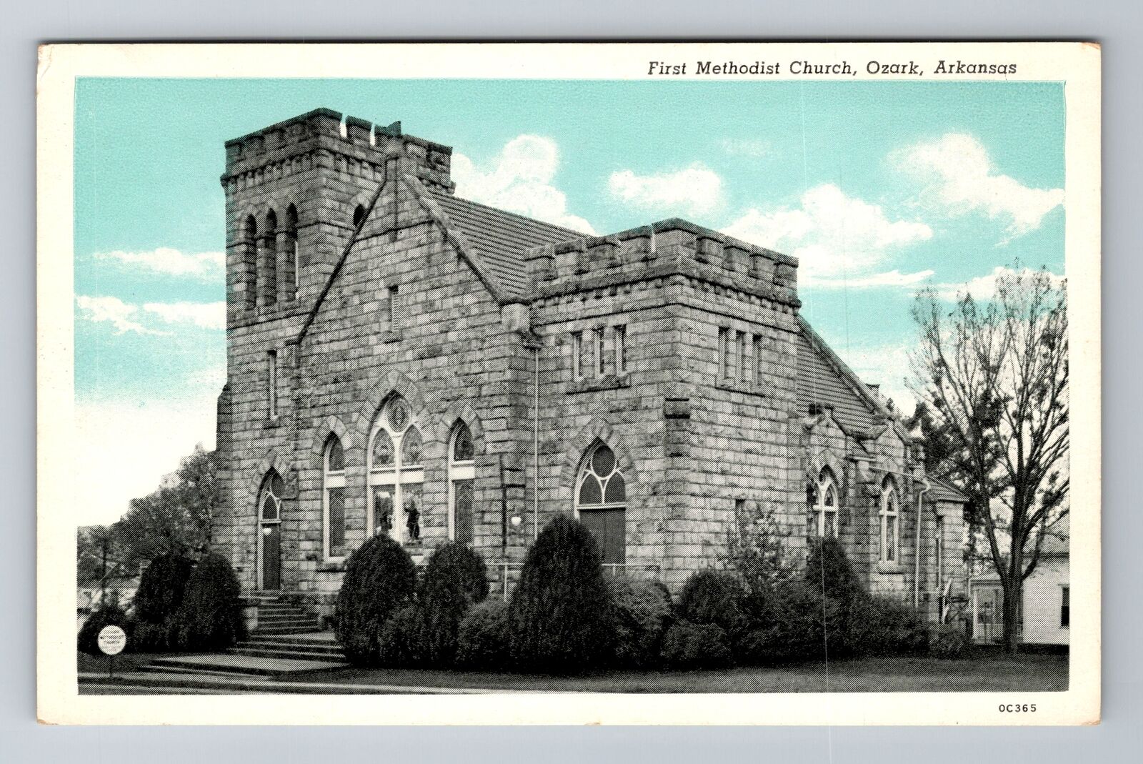 Ozark AR-Arkansas, First Methodist Church, Religion, Antique, Vintage Postcard