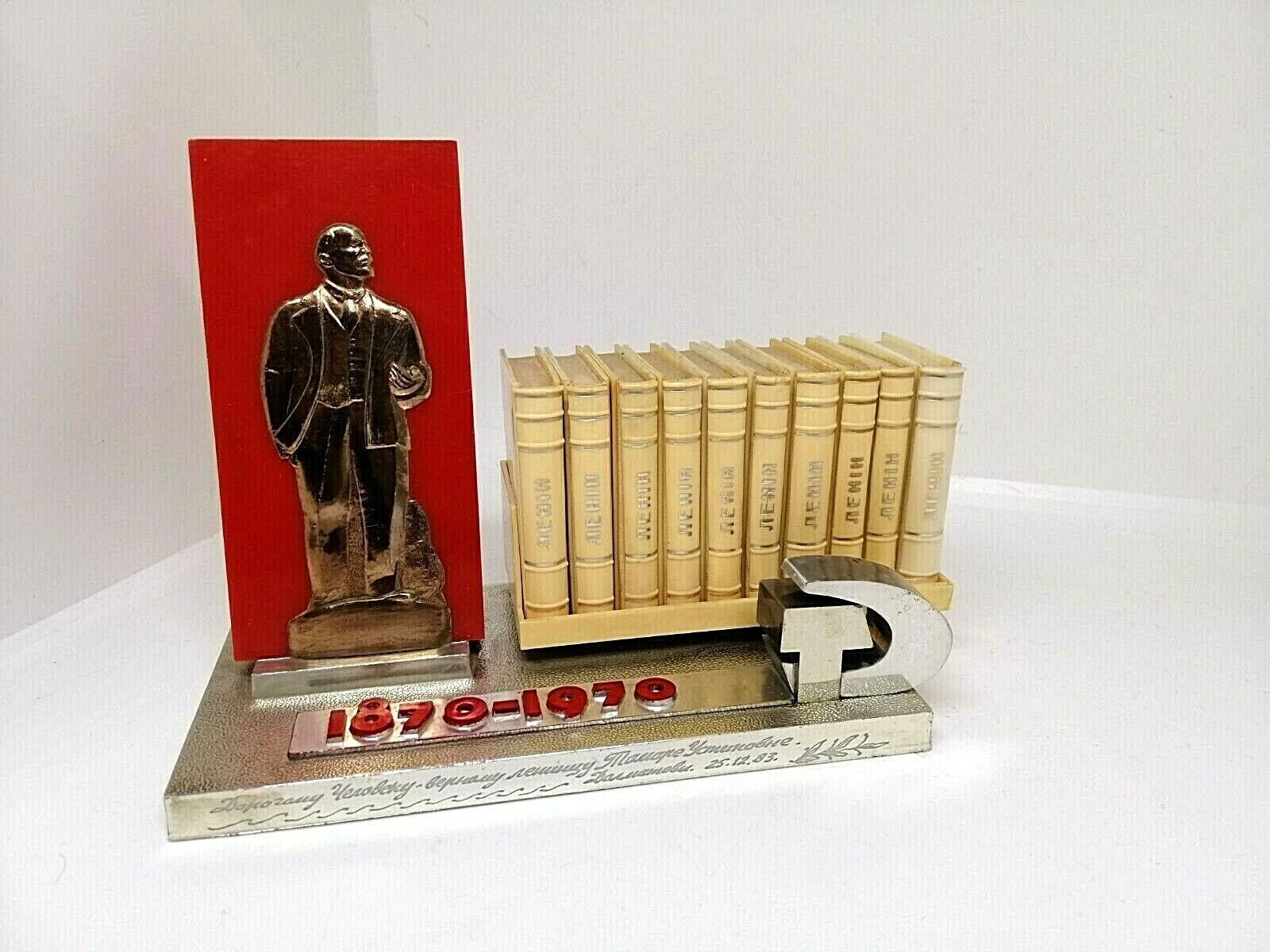 Vintage USSR Desk Souvenir LENIN Komunizm 10 micro books. Super Rare