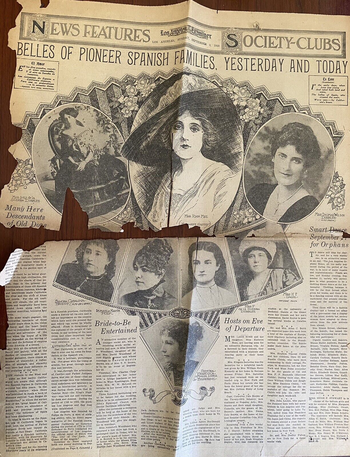 Los Angeles Examiner Newspaper 1922 Article Ads Women of Los Angeles
