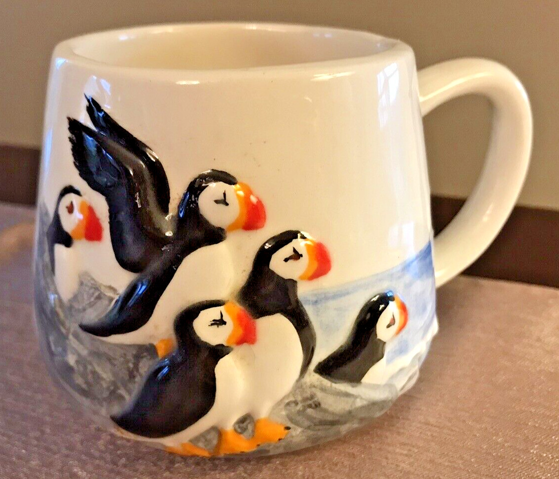 Horned Puffins of Glacier Bay Alaska Coffee Mug Tea Cup by Carol Waldo 8 Oz